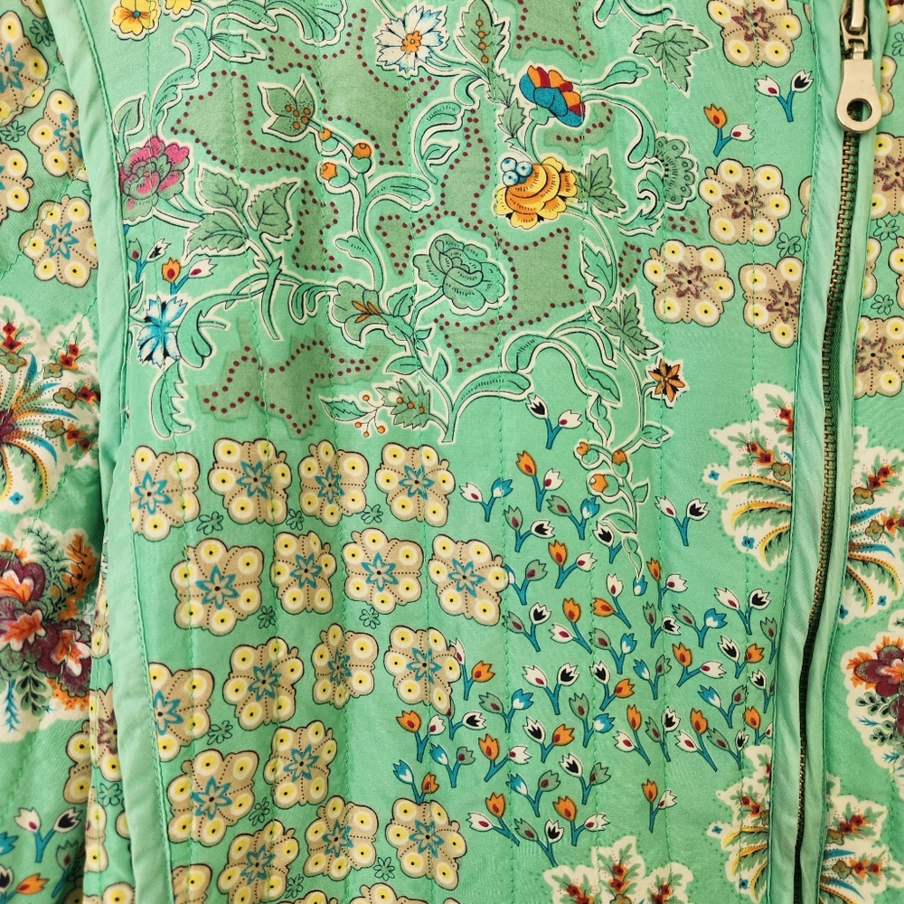 Silk Floral Jacket Pastel Cottagecore Romantic Coquette Prairie Soft Feminine XL - Picture 8 of 15